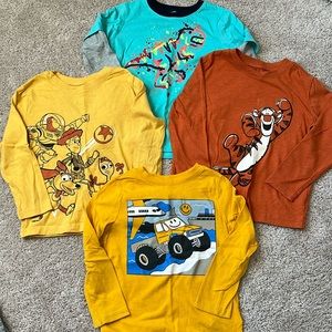 Mixed lot of 4 boys long sleeve shirts, size 4t